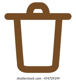 Bucket vector icon. Style is contour flat icon symbol, brown color, white background.