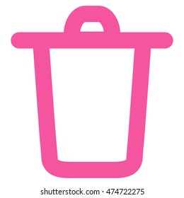 Bucket vector icon. Style is linear flat icon symbol, pink color, white background.