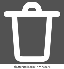 Bucket vector icon. Style is linear flat icon symbol, white color, gray background.
