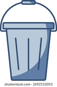 Icono de Vector de cubo con fondo transparente. Diseño de color azul cambiable.