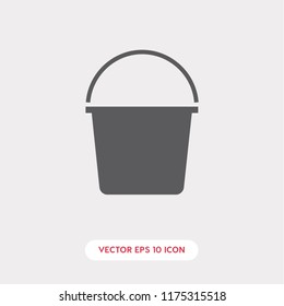 Bucket vector icon. Bucket of water symbol. bucket icon vector.  Linear style sign for mobile concept and web design. bucket symbol logo illustration. vector graphics - Vector.