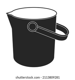 Bucket vector icon.Black vector icon isolated on white background bucket.
