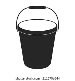 Bucket vector icon.Black vector icon isolated on white background bucket.