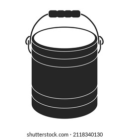 Icono vectorial de cubo.Icono vector negro aislado en cubo de fondo blanco.