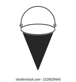 Bucket vector icon.Black vector icon isolated on white background bucket.