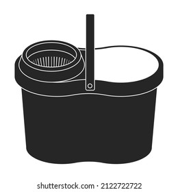 Bucket vector icon.Black vector icon isolated on white background bucket.