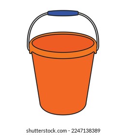 Bucket vector icon.Color vector icon isolated on white background bucket.