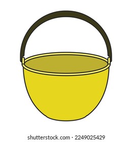 Bucket vector icon.Color vector icon isolated on white background bucket.