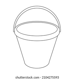 Bucket vector icon.Outline vector icon isolated on white background bucket.