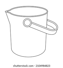 Eimer-Vektorsymbol.RahmenVektorsymbol einzeln auf weißem Hintergrund.
