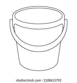 Bucket vector icon.Outline vector icon isolated on white background bucket.