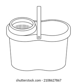 Bucket vector icon.Outline vector icon isolated on white background bucket.