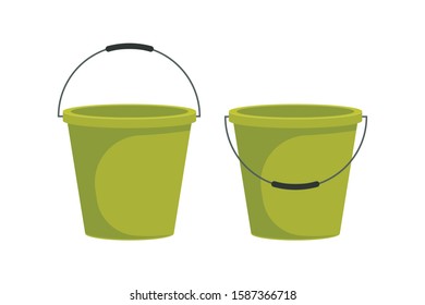 Bucket vector illustration in flat design  isolated on white background