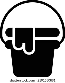 ilustración de bucket Vector en un fondo transparente. Símbolos de calidad superior. Iconos vectoriales de glifos para diseño de conceptos y gráficos.