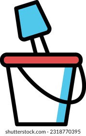Eimer, Vektorgrafik auf transparentem Hintergrund. Hochwertige Symbole. Zeilenfarbige Vektorsymbole für Konzept und Grafikdesign.