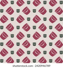 Bucket vector Illustration repeating trendy cute pattern colorful paper print