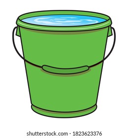 bucket vector illustration,isolated on white background for education,top view