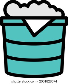 bucket vector line colour icon