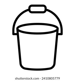 Bucket Vector Line Icon Design