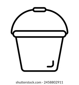 Bucket Vector Line Icon Design