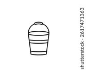Bucket vector line icon icons design