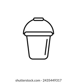 Bucket Vector Line Icon illustration.