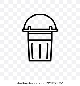 Bucket vector linear icon isolated on transparent background, Bucket transparency concept can be used for web and mobile