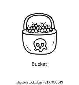 Bucket vector outline Icon Design illustration. Halloween Symbol on White background EPS 10 File