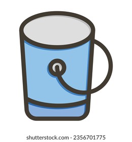 Bucket Vector Thick Line Filled Colors Icon For Personal And Commercial Use.

