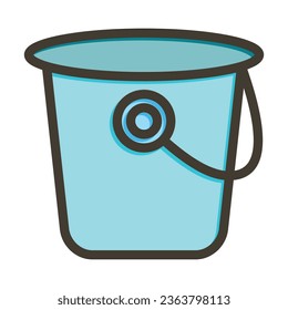 Bucket Vector Thick Line Filled Colors Icon For Personal And Commercial Use.
