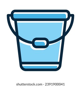 Bucket Vector Thick Line Filled Dark Colors Icons For Personal And Commercial Use.
