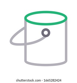 icono de línea delgada del vector del cubo 
