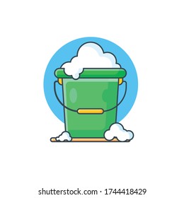 Bucket Wash Vector Design Illustrations Cartoon Style Suitable eb Landing Page, Banner, Flyer, Sticker, Wallpaper, Background