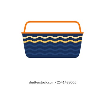 Bucket for washing floors and windows. Color cartoon flat style. White background. Vector element for house cleaning.