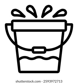 Bucket of water icon line style transparent