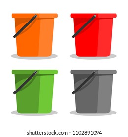 bucket of water icons vector.