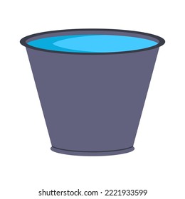 Cubo con agua. Envase líquido. Ilustración vectorial simple.