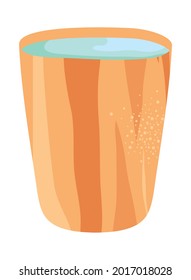 bucket with water on white background