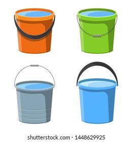 Bucket with water vector design illustration isolated on white background