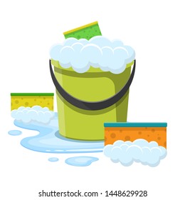 Bucket with water vector design illustration isolated on white background