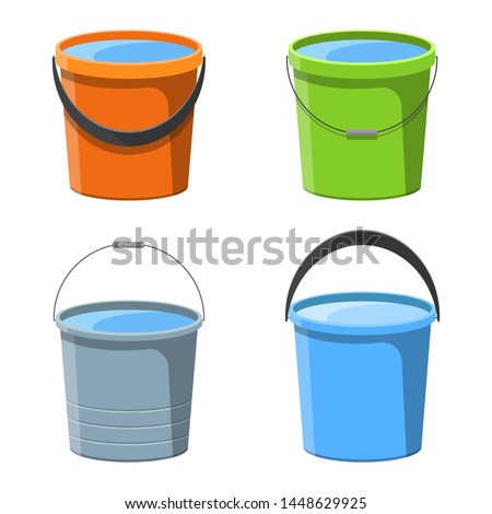 Bucket with water vector design illustration isolated on white background