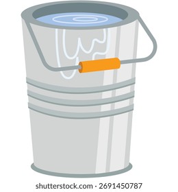 Cubo con ilustración de cubo plano de Vector de agua