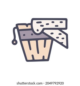 bucket waterfall color vector doodle simple icon