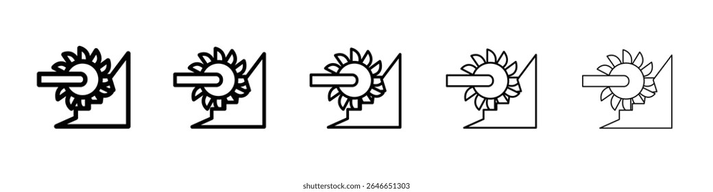 Bucket wheel excavator icon flat simple outline logo