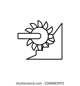 Bucket wheel excavator icon Vector logo set flat