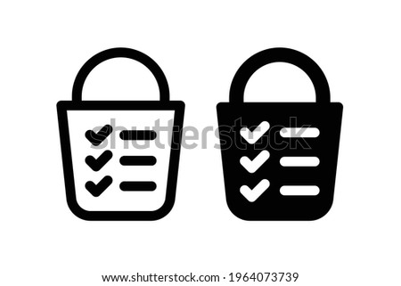 Bucket,Bucket list, pail icon vector