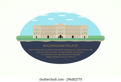 Buckingham Palace in flat icon design ,infographic (vector) svg