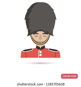 Buckingham palace guard color flat icon