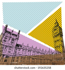 Buckingham Palace hand drawn, vector illustration