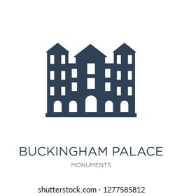 buckingham palace icon vector on white background, buckingham palace trendy filled icons from Monuments collection, buckingham palace vector illustration